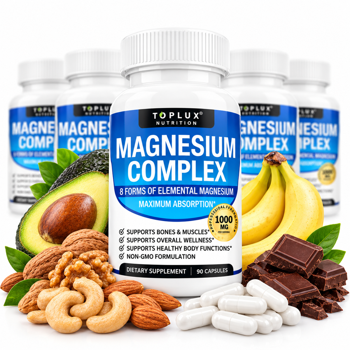 Suplemento Magnesio Complex Toplux - 90 cápsulas