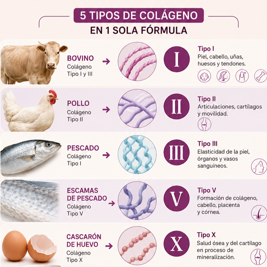 Multi-Colágeno 5 TIPOS: Tu Belleza Empieza Desde Adentro