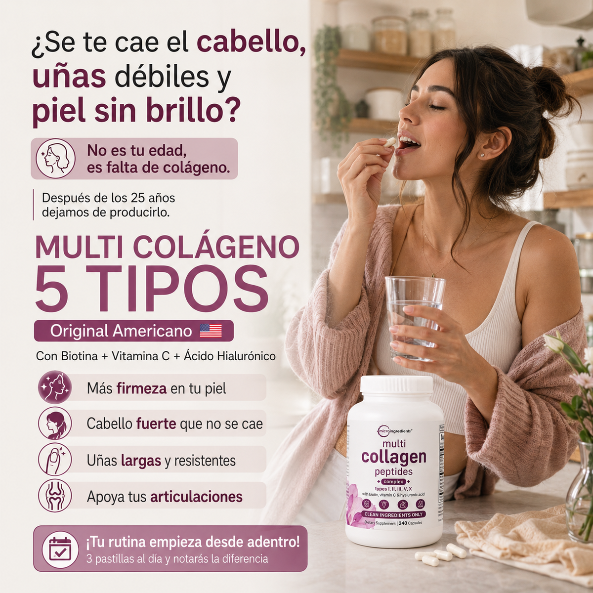 Multi-Colágeno 5 TIPOS: Tu Belleza Empieza Desde Adentro