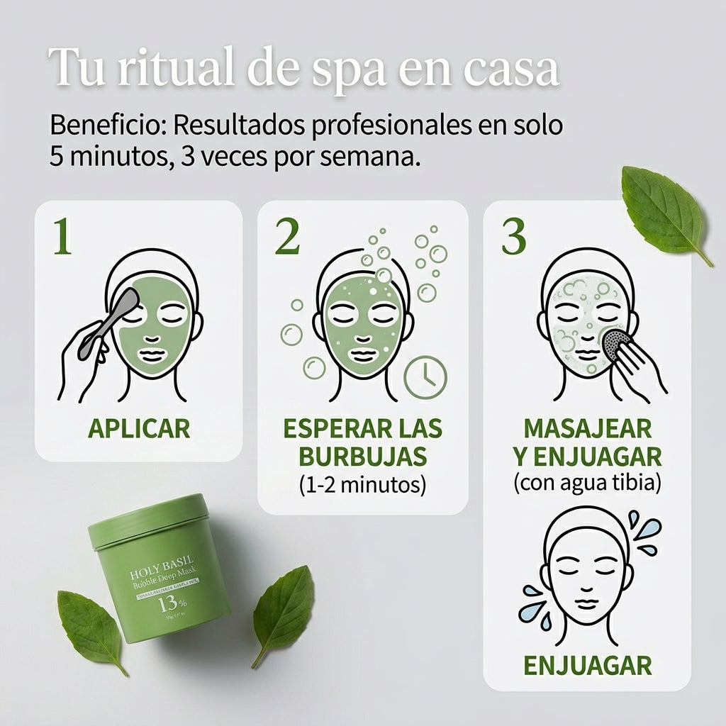 HOLY BASIL Mascarilla de burbujas - Limpieza profunda que no seca tu piel