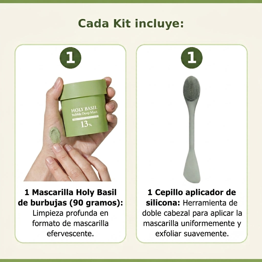 HOLY BASIL Mascarilla de burbujas - Limpieza profunda que no seca tu piel