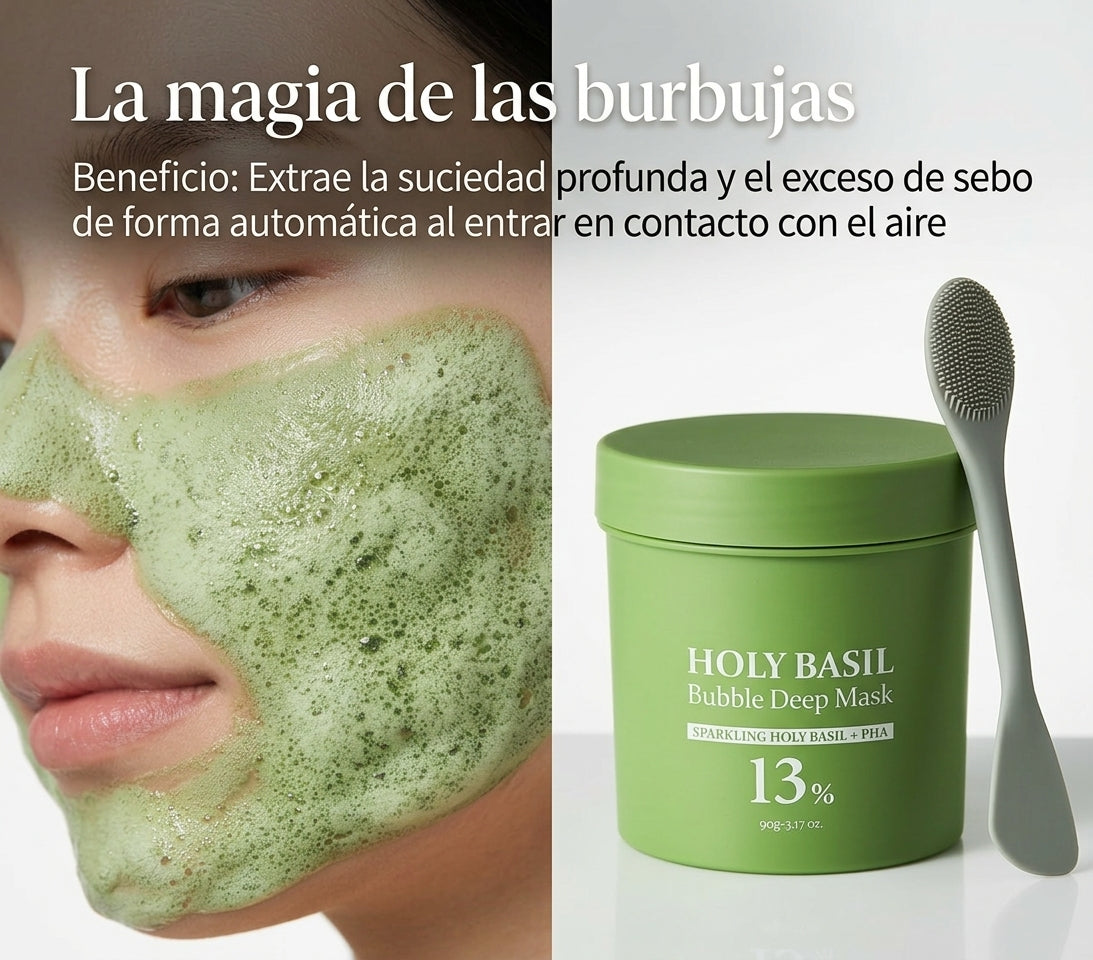 HOLY BASIL Mascarilla de burbujas - Limpieza profunda que no seca tu piel